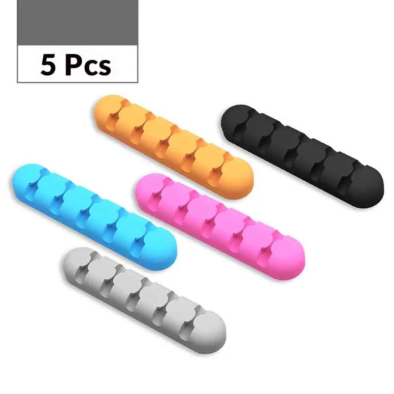 ORICO Кабельный органайзер силиконовый USB устройство для сматывания кабеля настольные гибкие аккуратные зажимы для управления держатель кабеля протектор для наушники в форме мыши - Цвет: Colorful 5 Slot