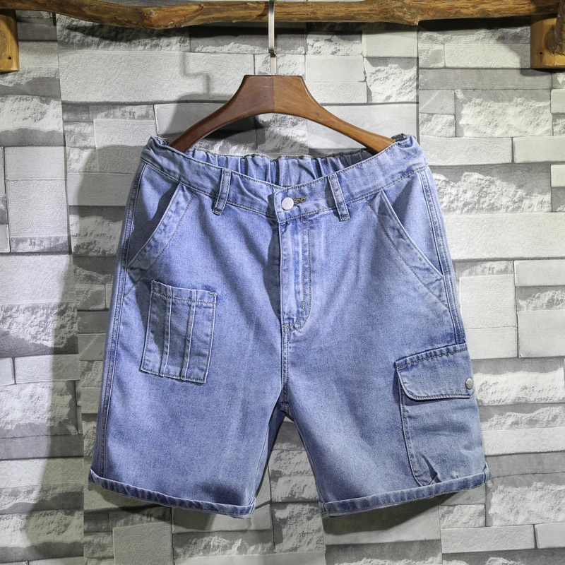 slim jeans 5XL-6XL-7XL 2021 Summer New Men'S Tooling Plus Size Denim Shorts Business Fashion Loose Elastic Waist Jeans Male New Brand Pants jack and jones jeans