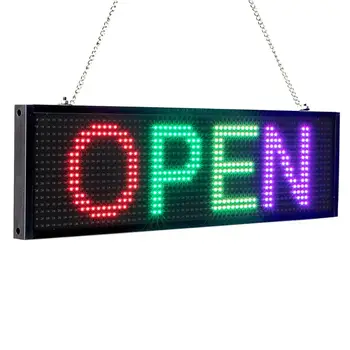 

Full Color Led Programmable Sign Scrolling Message Board 110V 220V Led Panel RGB Open Neon Sign 34cm, 1024 SMD 3-in-1