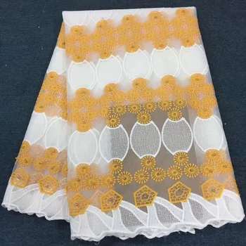 

Hot selling french lace fabric in orange high quality 2019 nigerian beaded lace fabric for african dresses PL2942