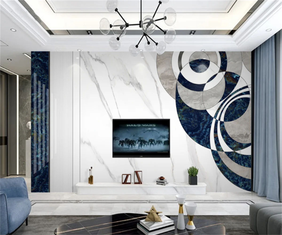 

Скандинавский современный сапфировый синий тематический фон для гостиницы обои украшение мебели фотообои на заказ 3D фотообои бумага