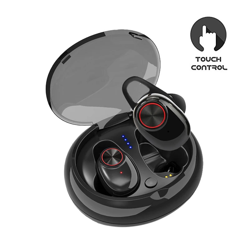 TWS, двойные наушники, Bluetooth 5,0, гарнитура, беспроводные наушники с громкой связью, стерео музыка, qi-поддержка, с зарядным устройством, TWS
