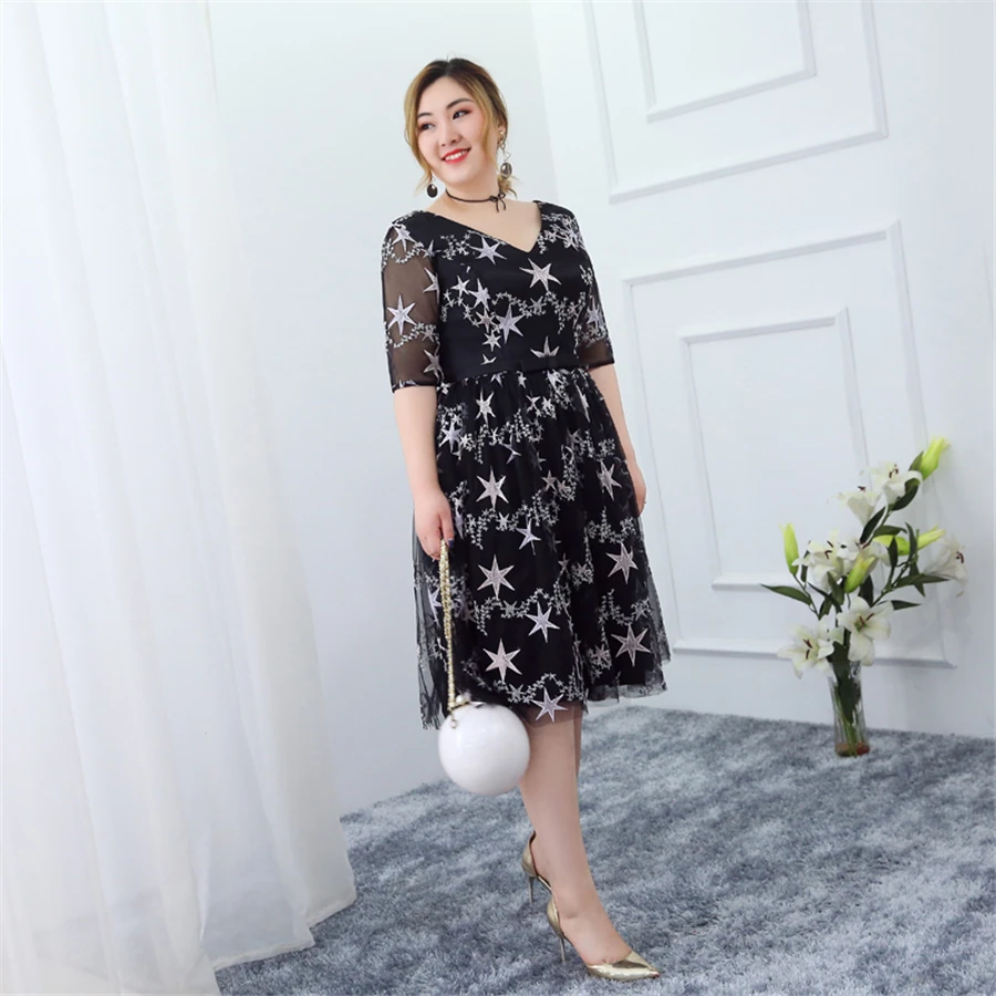 ТРАПЕЦИЕВИДНОЕ платье для выпускного вечера с вышивкой на шнуровке Vestidos De Gala T290 размера плюс платья с v-образным вырезом женские вечерние платья с коротким рукавом для выпускного вечера