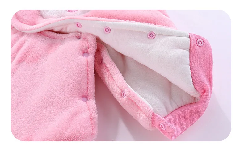 Winter Newborn Baby Romper Cartoon Animal Pattern Baby Girl Clothes Toddler Boy jumpsuit Children Hooded Infant Romper
