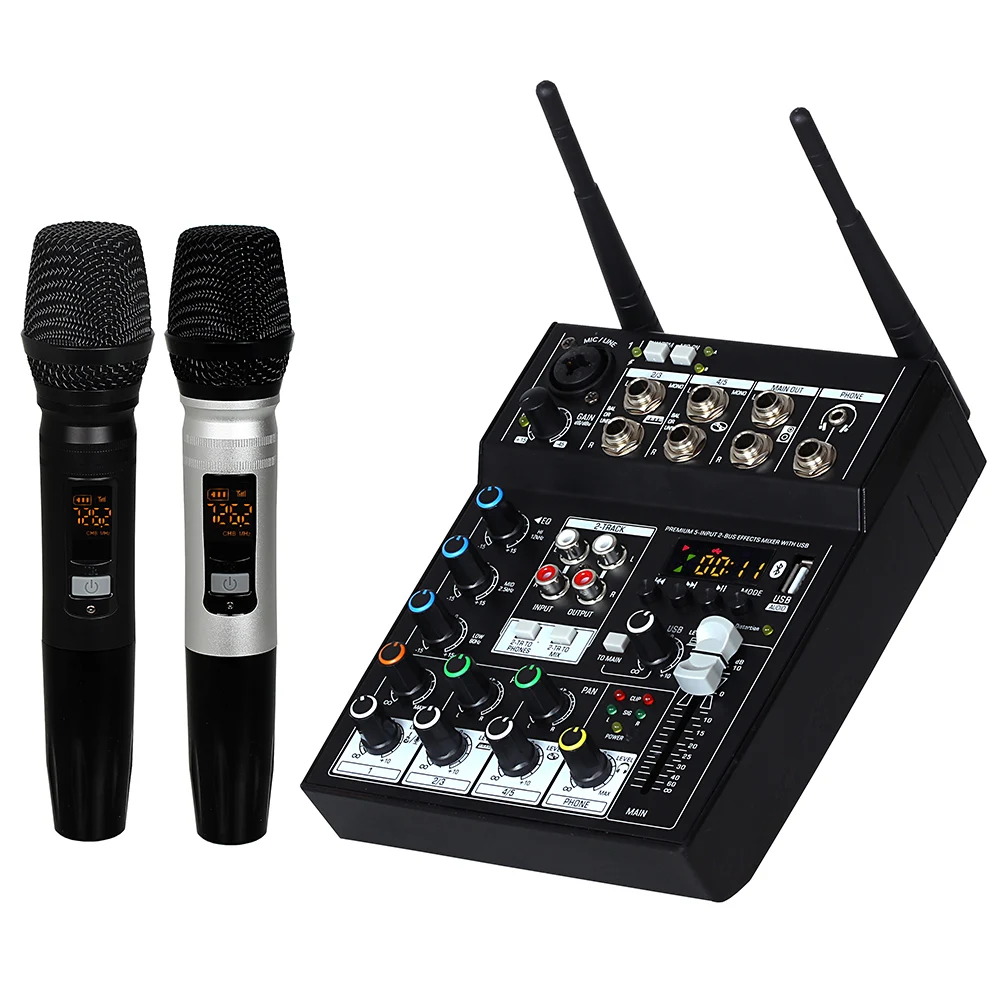 TG502 Audio Mixer 4 Channel Stereo Sound Board Console System 48V Phantom Power for Live Streaming Gaming - ANKUX Tech Co., Ltd