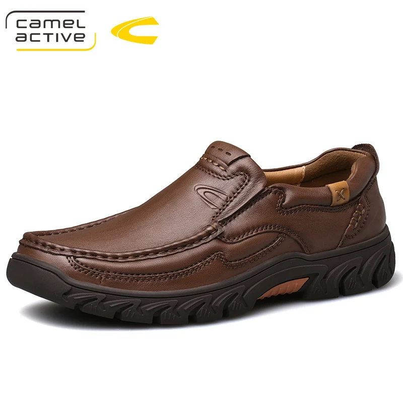 Camel Active/Новинка; Мужская обувь из натуральной кожи; Новая модная легкая дышащая повседневная обувь из мягкой воловьей кожи; мужские лоферы - Цвет: Коричневый