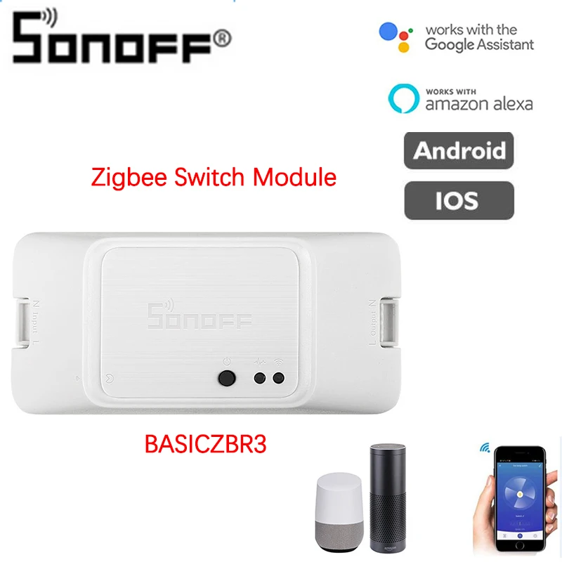 Sonoff BASICZBR3 Smart Home ZigBee Wireless Switch Module Smartthing Alexa APP 