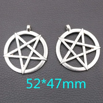 

2pcs Charm Star Pentagram 52 * 47mm Fashion Necklace DIY Jewelry Pendant For Men's Handicraft Making A2199