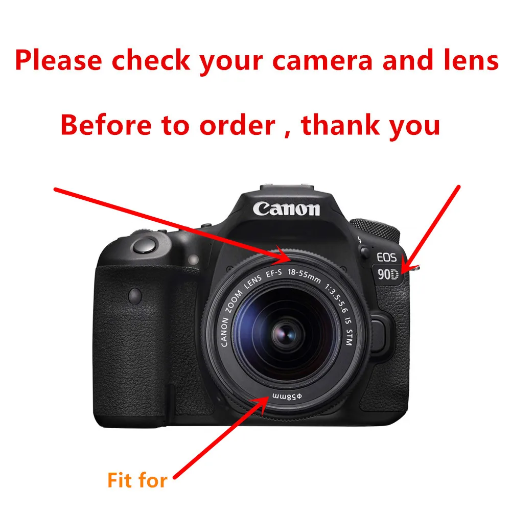 Комплект фильтров крупного плана 58 мм для объектива Canon EOS 4000D 3000D 2000D 1500D 1300D 90D 77D 80D