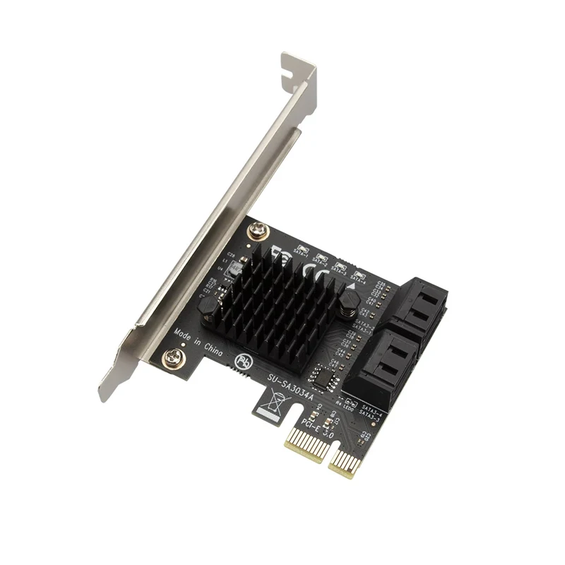 Quia Mineração Riser Pcie para Portas Adaptador Sata 3.0 6gbps Ssd Pci-e Pci Express Gen3 x1 Sata Placa de Expansão Controlador Cartões para acréscimos - Imagem 2