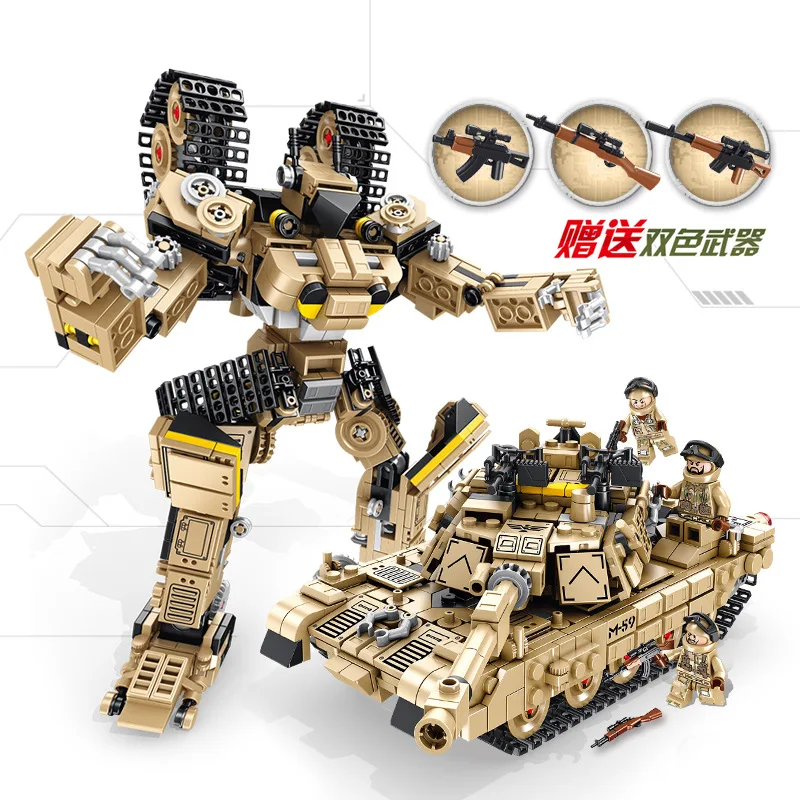 

Pan luo si 621020 Building Blocks Military Tank Main Battle Tank Educational Assembled Inserted Building Blocks Boys Gift