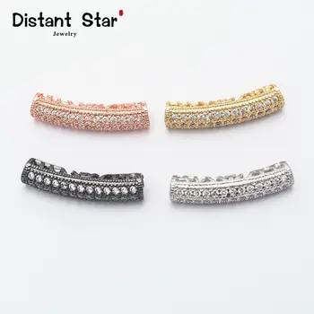 

0.24*1.05in Copper Cylindrical Jewelry Bracelet Accessories Bracelet Necklace Connector Precision Miniature Inlay Zircon Hole