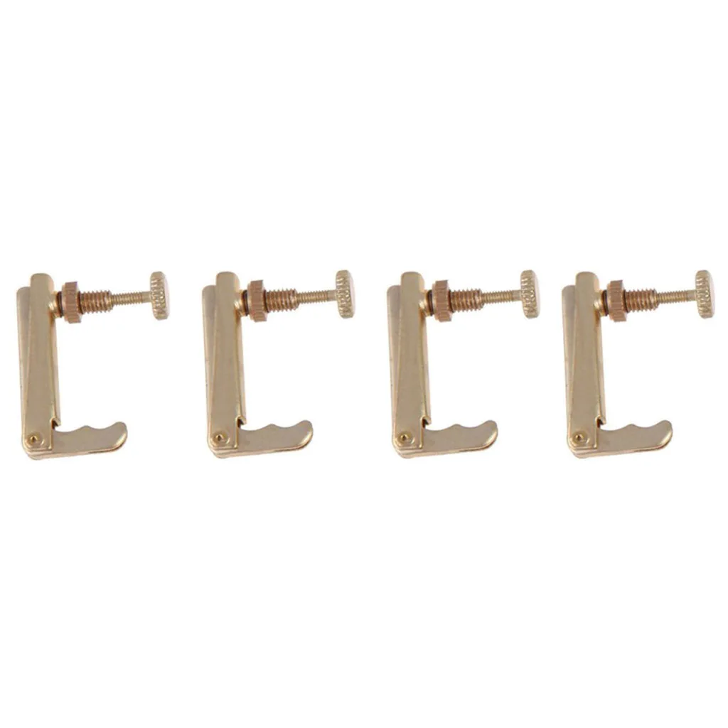 4pcs Violin Tuners Settings Golden Spare Parts For 3/4 4/4 Violin