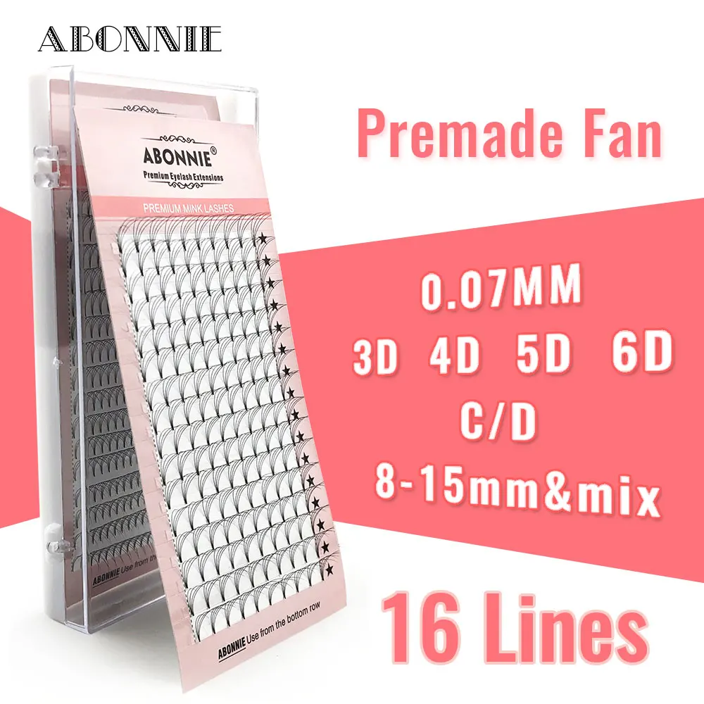 16 Lines 0.07 0.10mm 3d/4d/5d Short Stem Premade Volume Fans Individual Eyelash Extensions Professional Faux Mink Lash Makeup | Красота и