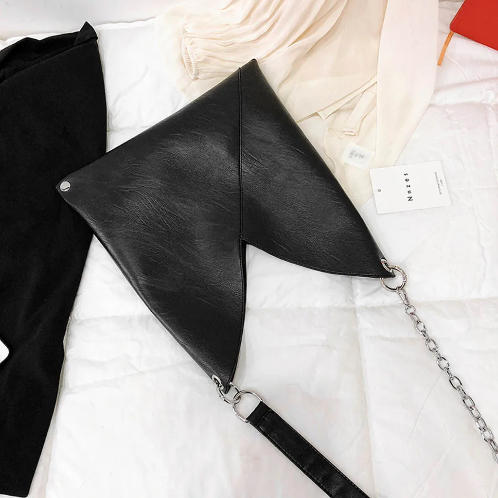 Женская простая Большая вместительная сумка в стиле ретро, сумка-мессенджер на цепочке, женская черная модная сумка на плечо из искусственной кожи# T2G