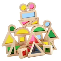 Regenbogen Stapel Acryl Block Montessori Holz Spielzeug