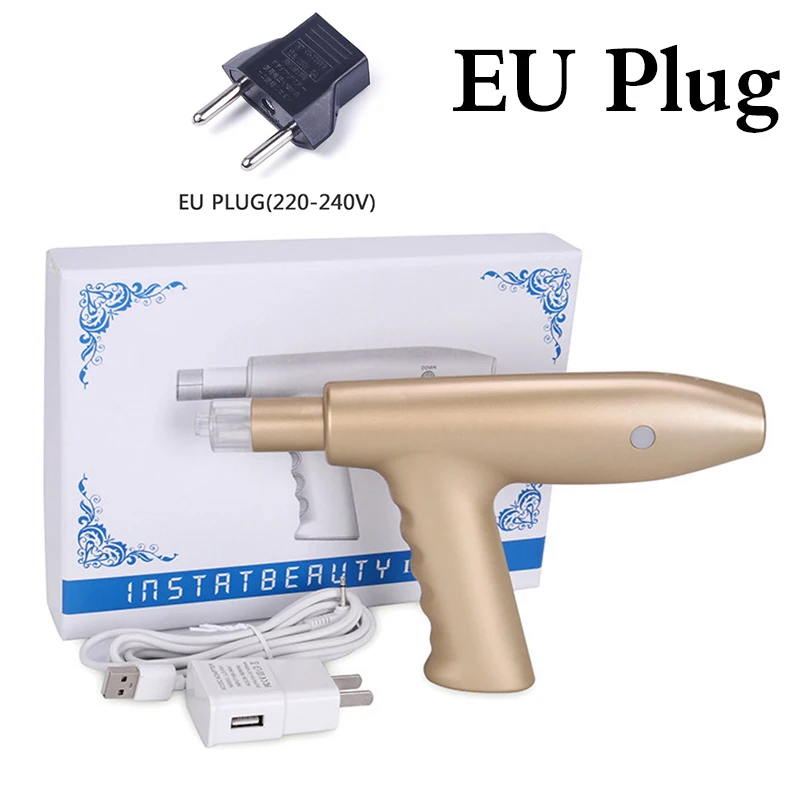 EU Plug gun Инъекции гиалуроновой кислоты ручка мезотерапия инъекции воды пистолет уход за кожей лица красота машина омоложения без иглы инъекции - Цвет: EU Plug gun