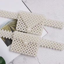 Темперамент элегантный, имитация жемчуга поясная сумка Женская эластичная сумка для живота Карманный Женский Модный повседневный карман женский