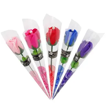

1Pcs Artificial Soap Rose Flower Single Valentine's Day Teacher's Day Gift Decoration Company Party Home Flower Decor Wholesale
