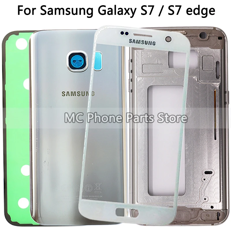 Для samsung Galaxy S7 G930/S7 edge G935 крышка батареи Задняя стеклянная дверная панель Корпус для S7 задняя крышка Корпус чехол