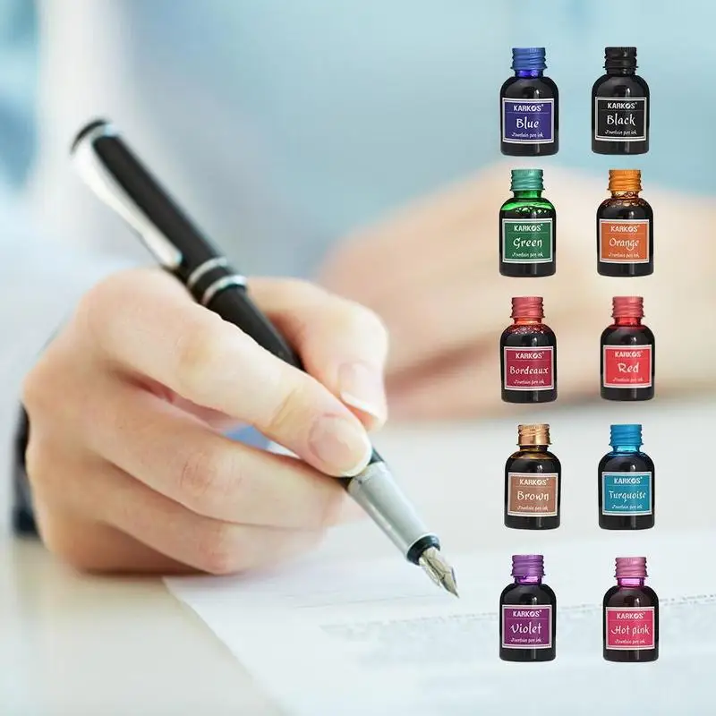 Multicolor Pure Colorful 30ml Fountain Pen Ink Refilling Inks Stationery School Office Supply| | - AliExpress