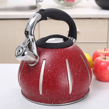 

Whistling Tea Kettle with Heat-Proof Handle, Kitchen Grade Stainless Steel Teapot Stovetops