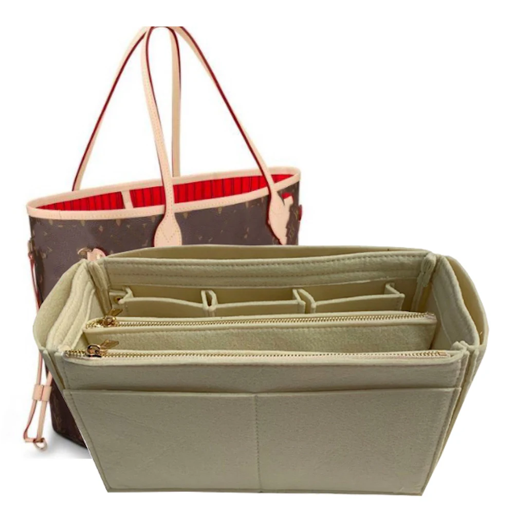 

Customizable Felt Handbag Organizer Bag In Bag Tote Organizer (w/Detachable Zip Pocket) Neverfull Speedy Insert Diaper
