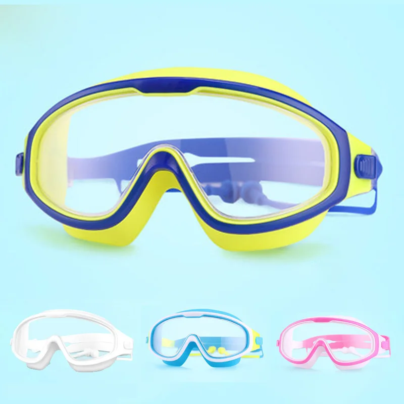 

New Style CHILDREN'S Swimming Goggles Big Box Electroplated Waterproof Anti-fog UV-Protection Children Swimming Goggles with One