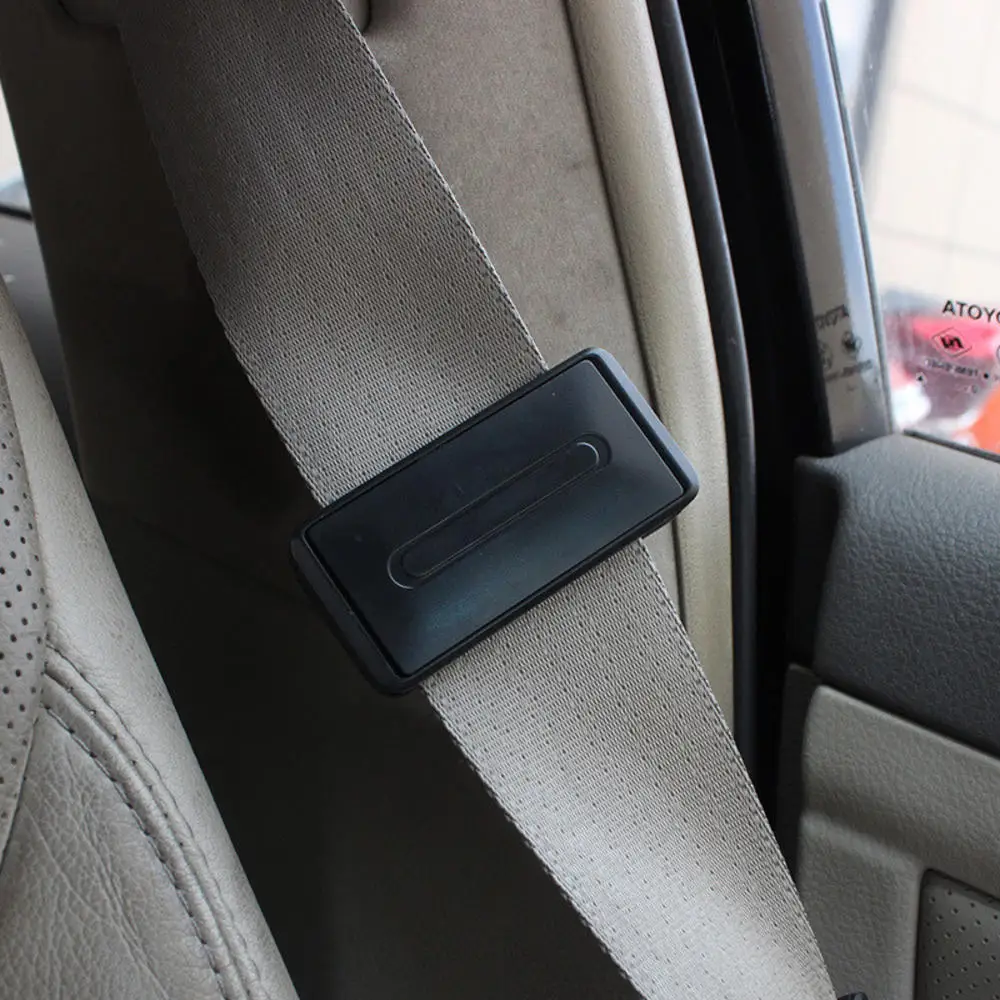 2pc ABS Car Seat Belt Clips Buckles Shoulder Tension Adjuster Strap Clamps Black