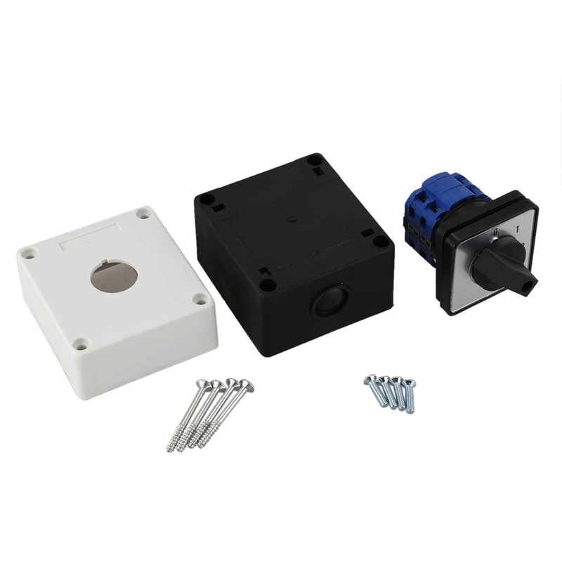 

Hot Sale Ui 660V Ith 20A Rotary Selector 0-3 Position Changeover Cam Switch Black+white