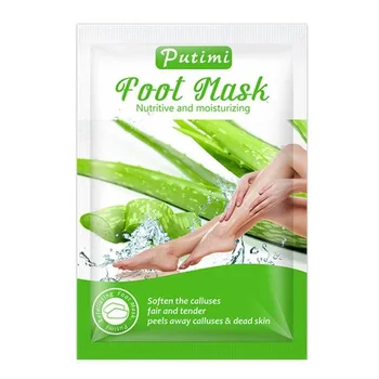 

1 Bag Aloe Exfoliating Foot Feet Mask for Anti Crack Heel Peeling Feet Mask Pedicure Socks Dead Skin Remover Smooth Foot Mask