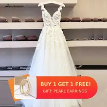 Lakshmigown винтажное кружевное богемное свадебное платье Vestidos de Boda глубокий v-образный вырез сексуальные свадебные платья без рукавов открытая спина в пол
