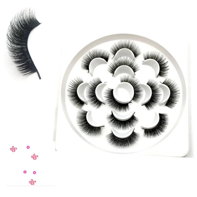 

7 Pairs/Box 3D False Eyelashes Natural Long Soft Long Lasting Volume Lash Extension Reusable Fake Mink Lashes Free Shipping