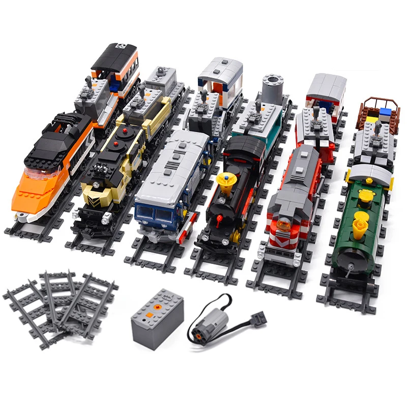 

New Liberated Train Technic Battery Powered Electric City Train Rail Legoes Building Blocks DIY Bricks Toys For Children Gifts
