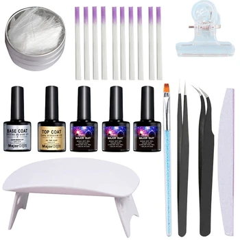 

Major Dijit 12-In-1 Nail Extension Fiberglass Set Nail Gel Base Coat Top Coat Art With Nail Art Lamp For Beginners Nail Salon St