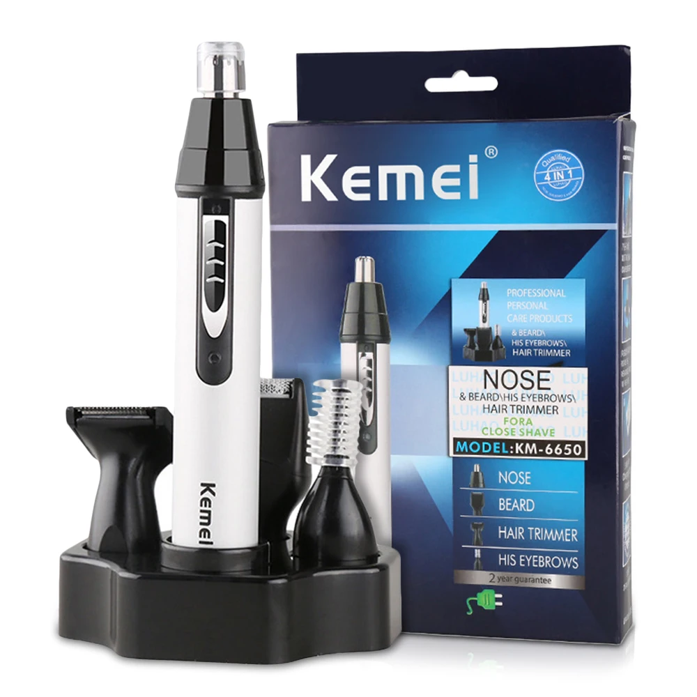 

New 4 in 1 Rechargeable Electric Ear Nose Trimmer for Men's Shaver Hair Removal Eyebrow Trimer Safe Lasting Face Care Tool Kit