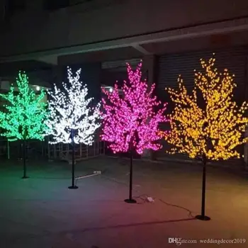 

2M Height LED Artificial Cherry Blossom Tree Light Christmas Light1152pcs LED Bulbs 110 220VAC Rainproof fairy garden Christmas