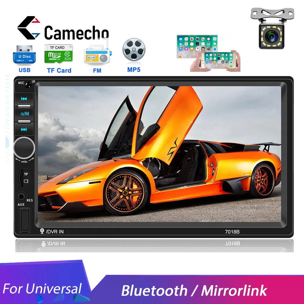 

Camecho 2din Car Radios 7" HD TF AUX Bluetooth ISO Android Mirrorlike Car Multimedia Player Autoradio for Universal Car Stereo