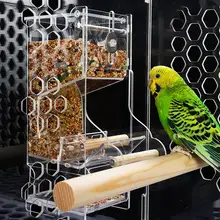 Попугай автоматическая кормушка попугай миска для кормления малышей с нашест для птиц фидерное удилище аксессуары для птичьей клетки