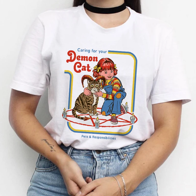 22 Футболка Dont Talk To Strangers, Женская Повседневная футболка Kawaii, футболка с круглым вырезом, женские эстетические топы, Корейская футболка, белая футболка - Цвет: 22