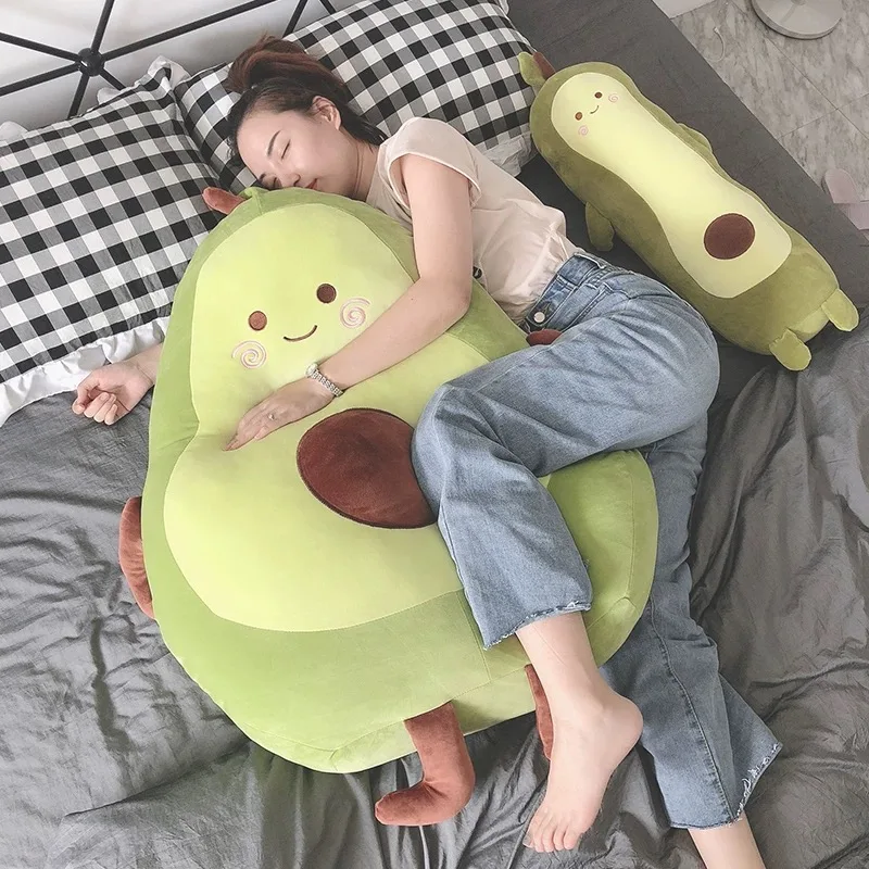 Lindo juguete de peluche de aguacate, almohada de dibujos animados