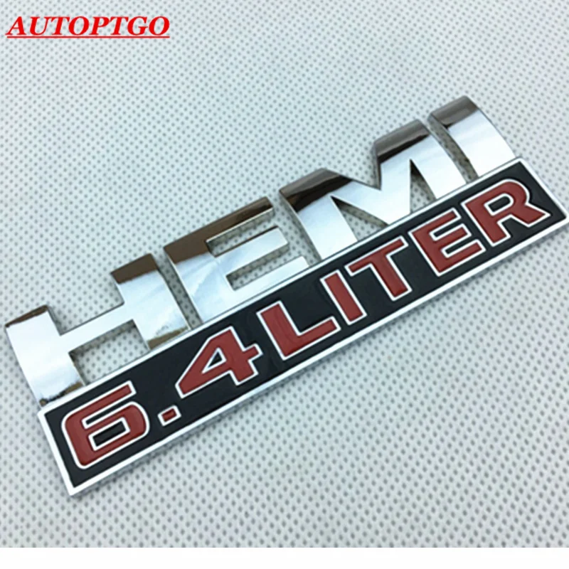 Автомобильный Hemi6.4Liter 6,4 литра Hemi эмблема на крыло шильдик наклейка Стикеры для Dodge грузовик джип RAM Wrangler - Цвет: Silver 6.4LITER