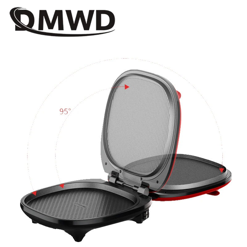 DMWD Electric Crepe Maker Pizza Pancake Baking Pan Griddle Steak Frying Roaster Grilled Meat Hotplate Barbecue Machine BBQ Grill