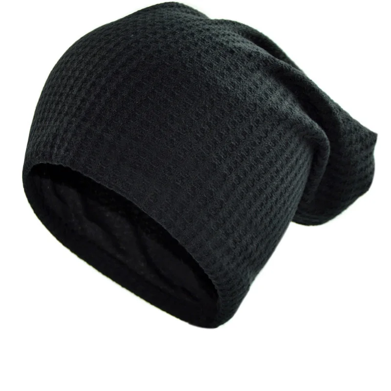 

Latest Autumn Winter Unisex Double Layer Casual Solid Color Skullies Beanies Hat Wool Thread Comfortable Knitted Beanie Hat