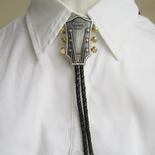 Аксессуары для свиданий, клипса, Модный Галстук боло, винтажные вечерние, прочные, повседневная одежда, тканый Кулон гитара из искусственной кожи, унисекс, на каждый день