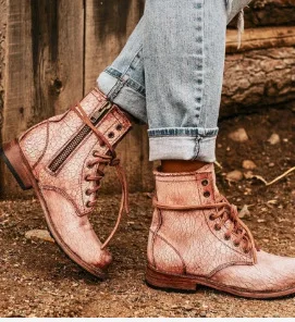 Женские ботинки; ботильоны на шнуровке с круглым носком на низком каблуке; женская зимняя обувь; botas mujer; w48