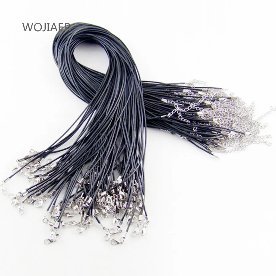 

WOJIAER 1.5mm Necklace Rope DIY Necklace Pendant Turf Rope Necklace Multi-color Optional Leather Rope Accessories 45cm ZBM021