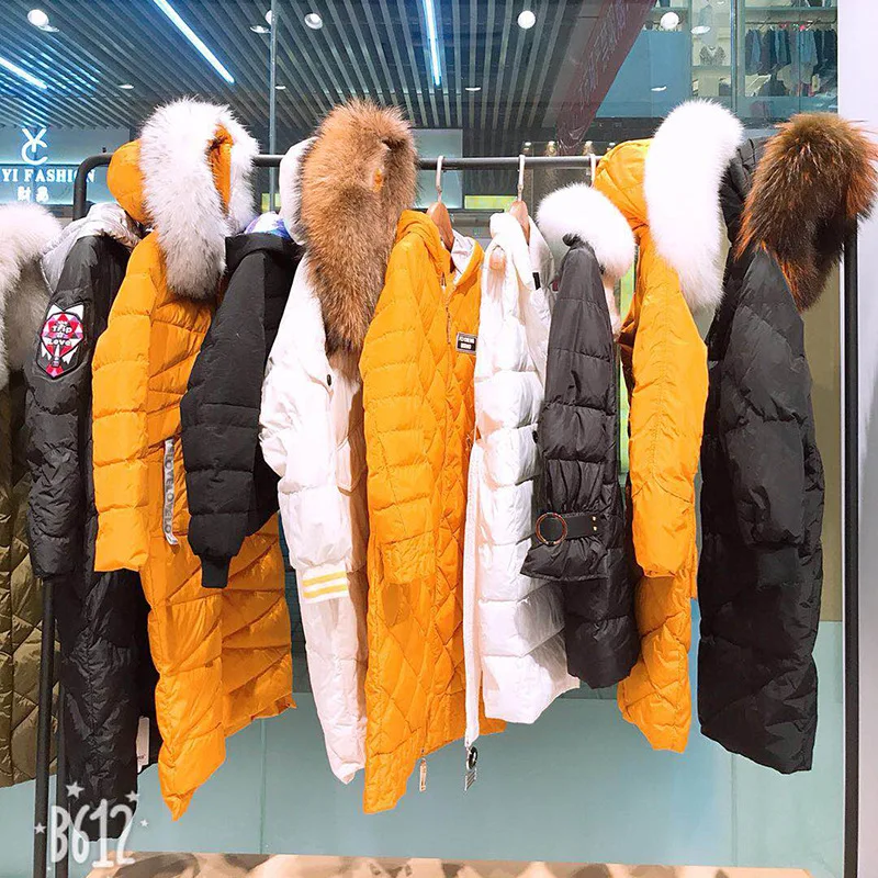 Новая стильная женская куртка smcoco на 19 лет, корейский стиль, модный большой меховой воротник, белый утиный пух, женская брендовая скидка