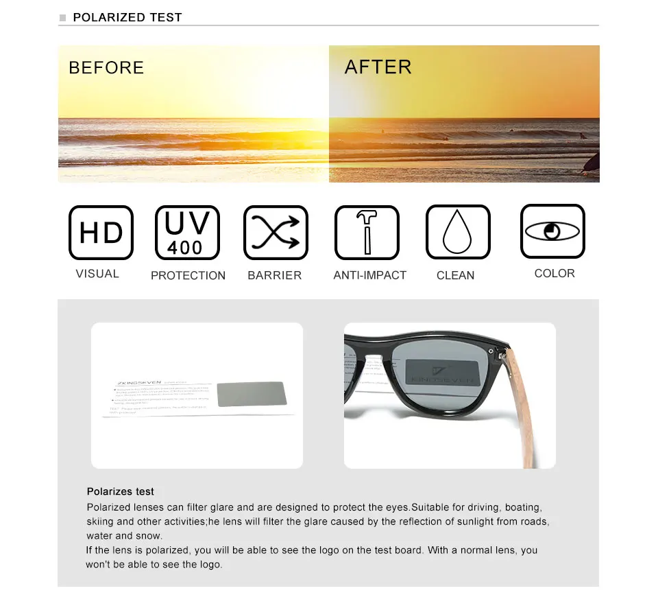 KINGSEVEN, черные солнцезащитные очки из орехового дерева, поляризационные солнцезащитные очки, мужские очки с защитой от уф400 лучей, деревянные оригинальные деревянные аксессуары