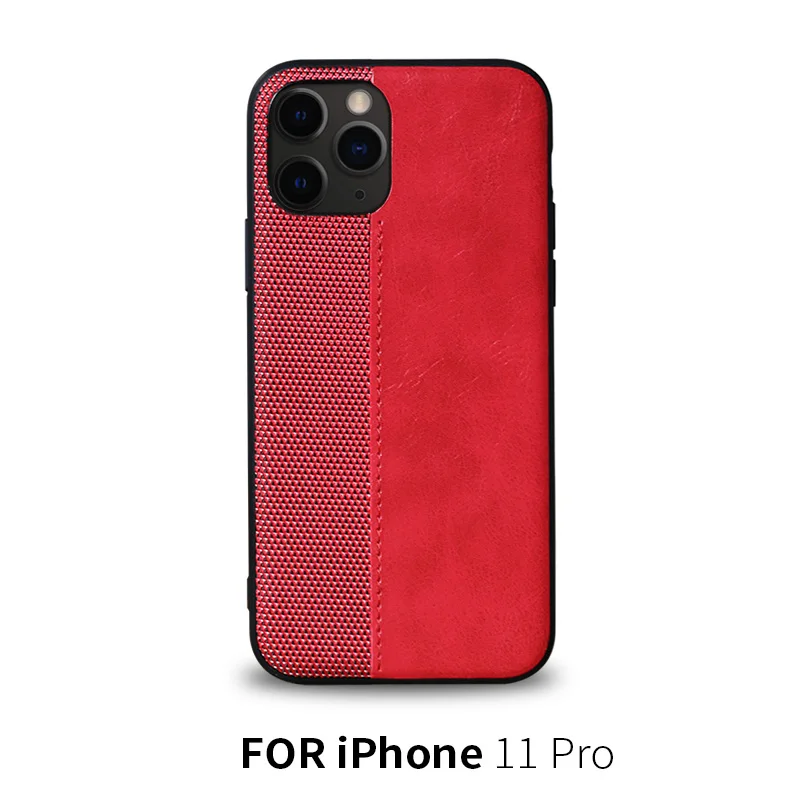 Кожаный чехол с вязаными качествами для Iphone 11 PRO MAX, деловой чехол для телефона - Цвет: 8 FOR IPHONE 11 PRO